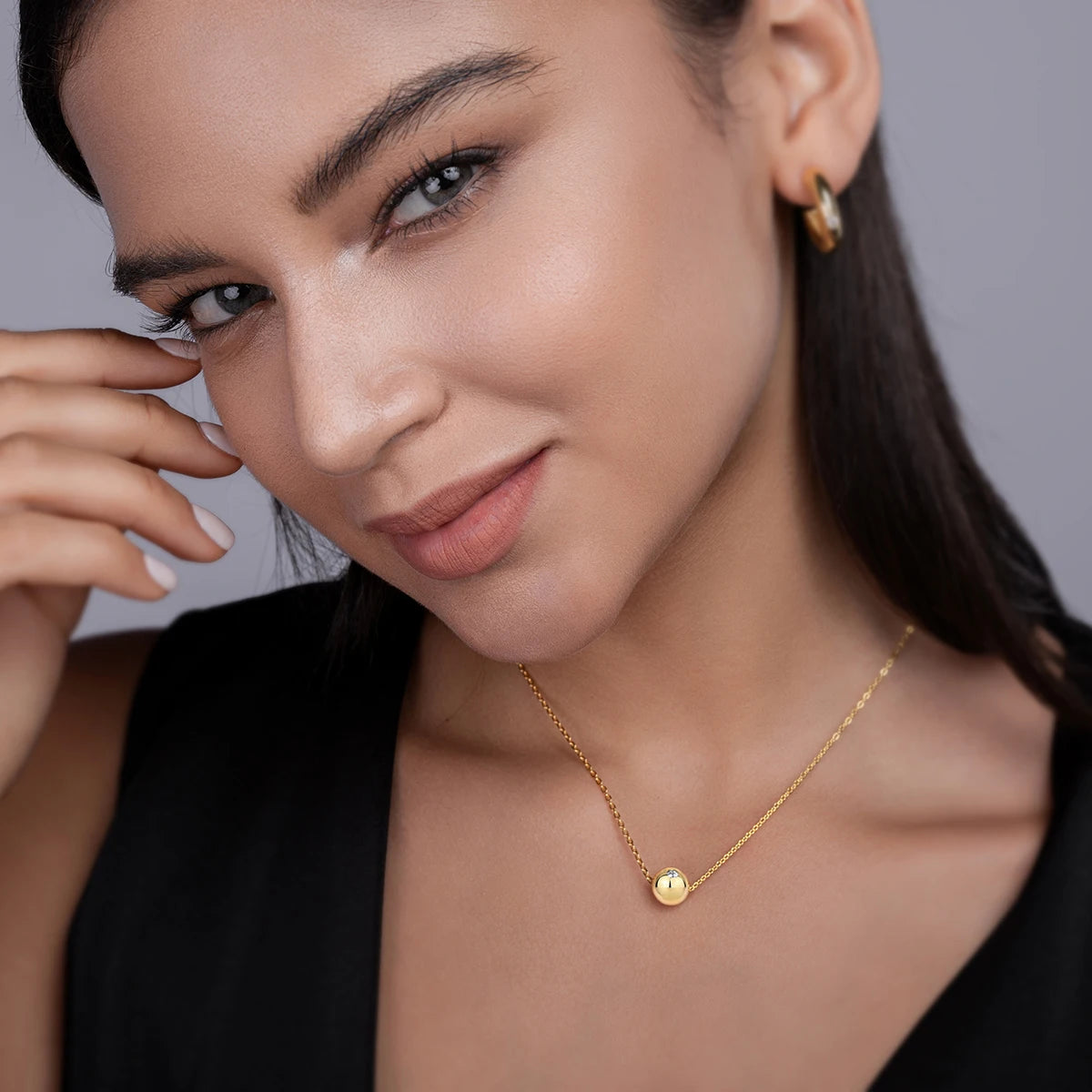 Hot Sale 0.1Ct Moissanite Bead Pendant Necklace 18K Gold Plated S925 Silver Minimalist Elegant Design Jewelry for Women Necklace
