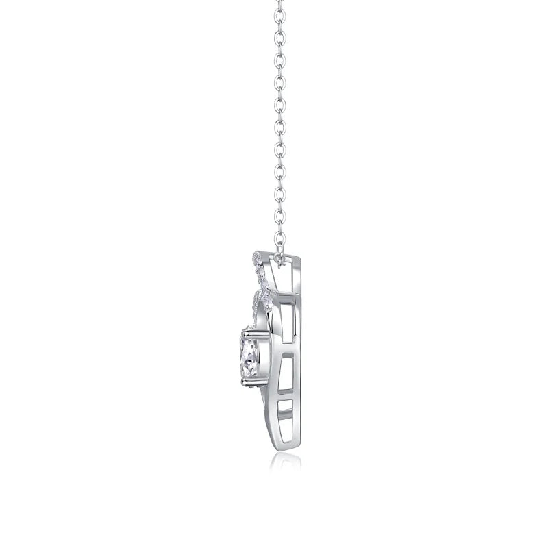 Free Shipping 925 Sterling Silver Heart Necklace White Gold Plated Heart Shape Diamond Moissanite Women Luxury Pendant Necklace