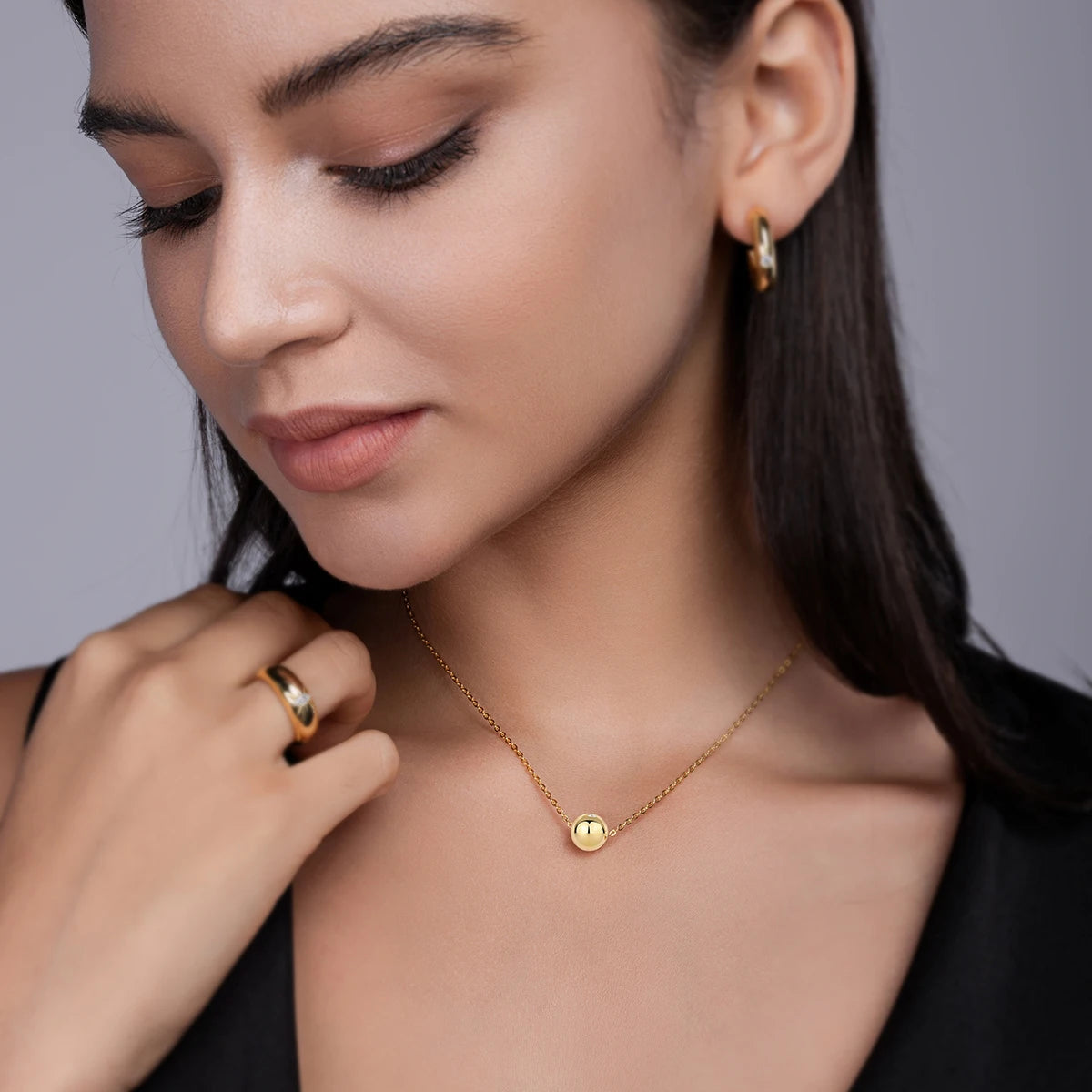 Hot Sale 0.1Ct Moissanite Bead Pendant Necklace 18K Gold Plated S925 Silver Minimalist Elegant Design Jewelry for Women Necklace