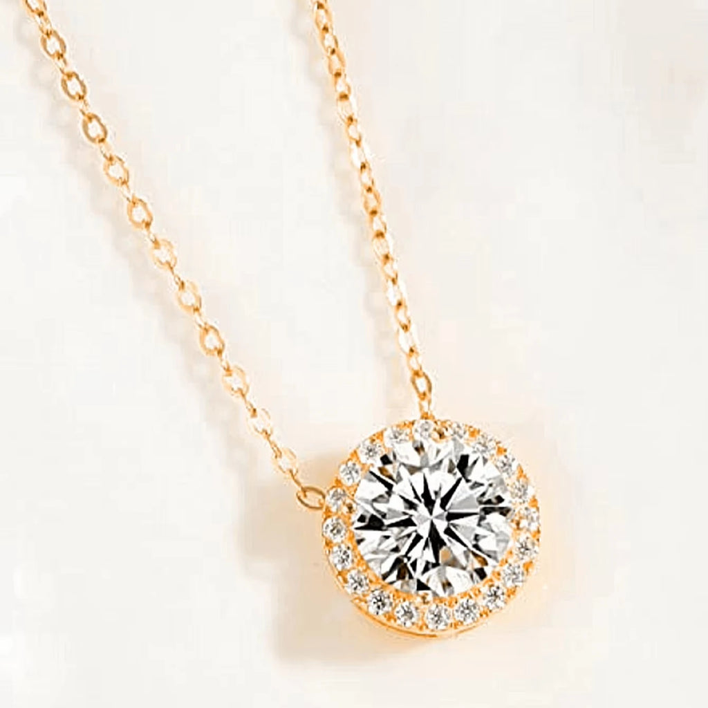 2-carat Round-wrapped Chain New Arrivals Moissanite Necklace Ladies Daily Jewels Set Sterling Silver 925