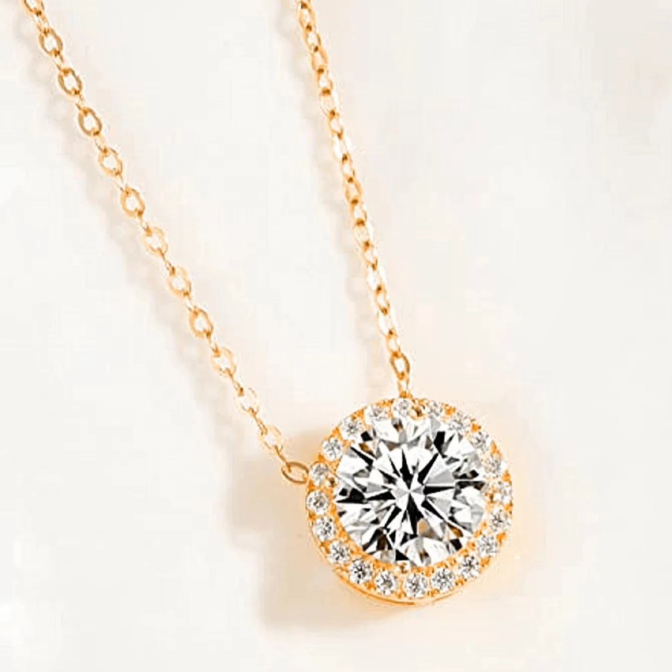 2-carat Round-wrapped Chain New Arrivals Moissanite Necklace Ladies Daily Jewels Set Sterling Silver 925