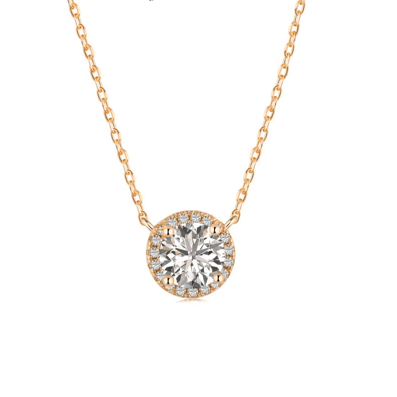 2-carat Round-wrapped Chain New Arrivals Moissanite Necklace Ladies Daily Jewels Set Sterling Silver 925