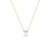 Fashion Golden Flower-shaped Zircon Necklace 42+5CM Brass Fine Jewelry Cubic Zirconia Pendant Necklace